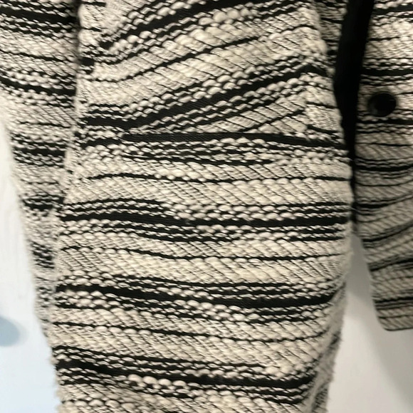 Christopher & Banks Cotton Blend Embroidered Black & White Blazer Jacket Size L - Picture 3 of 7